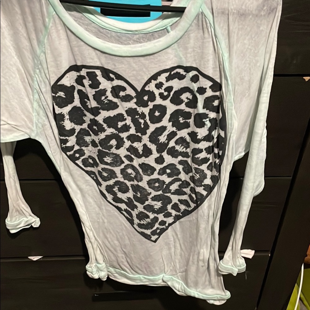 Kids Heart Print Shirt - Black and White